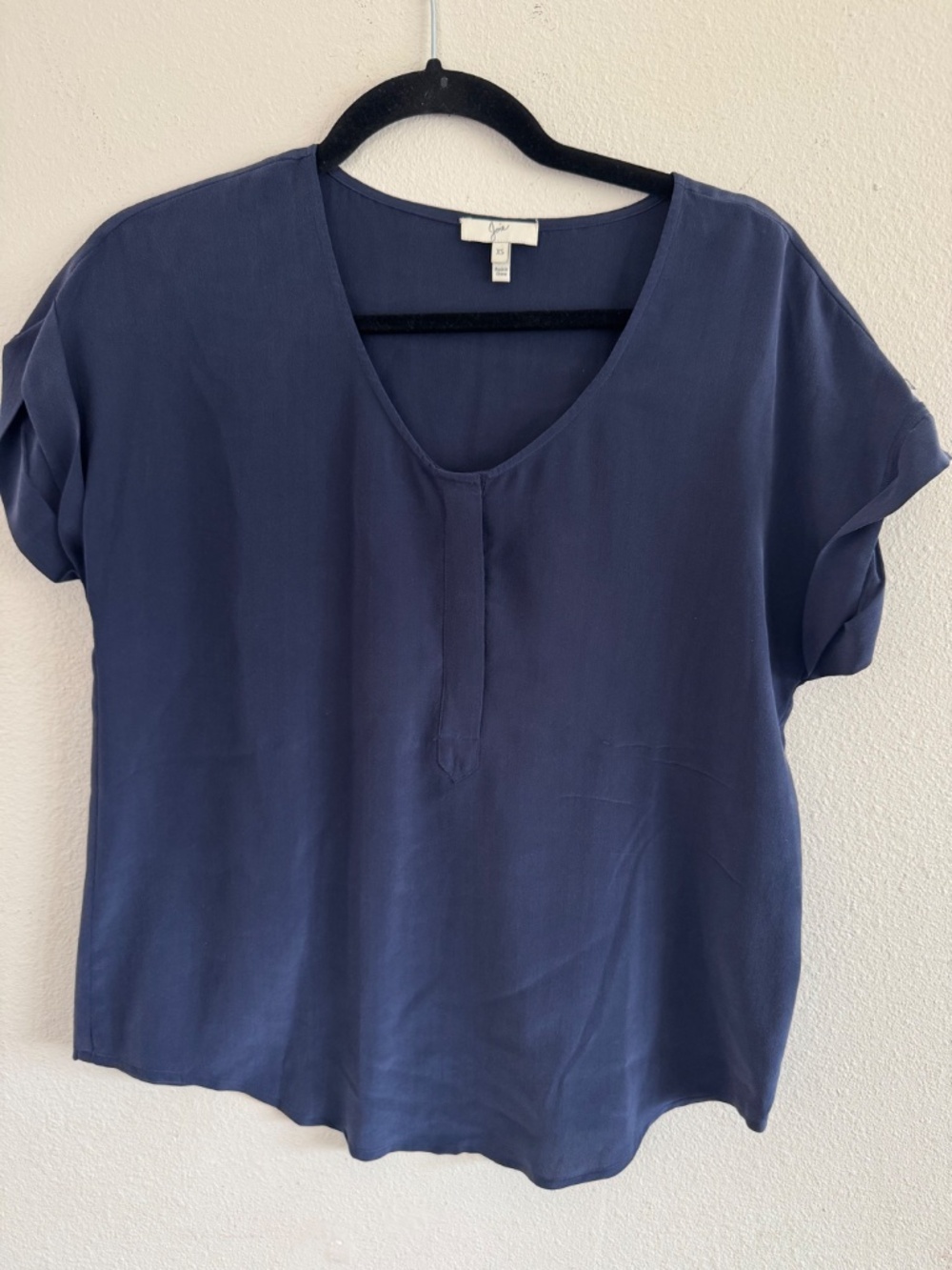 Joie Navy Blue Short Sleeve Blouse XS